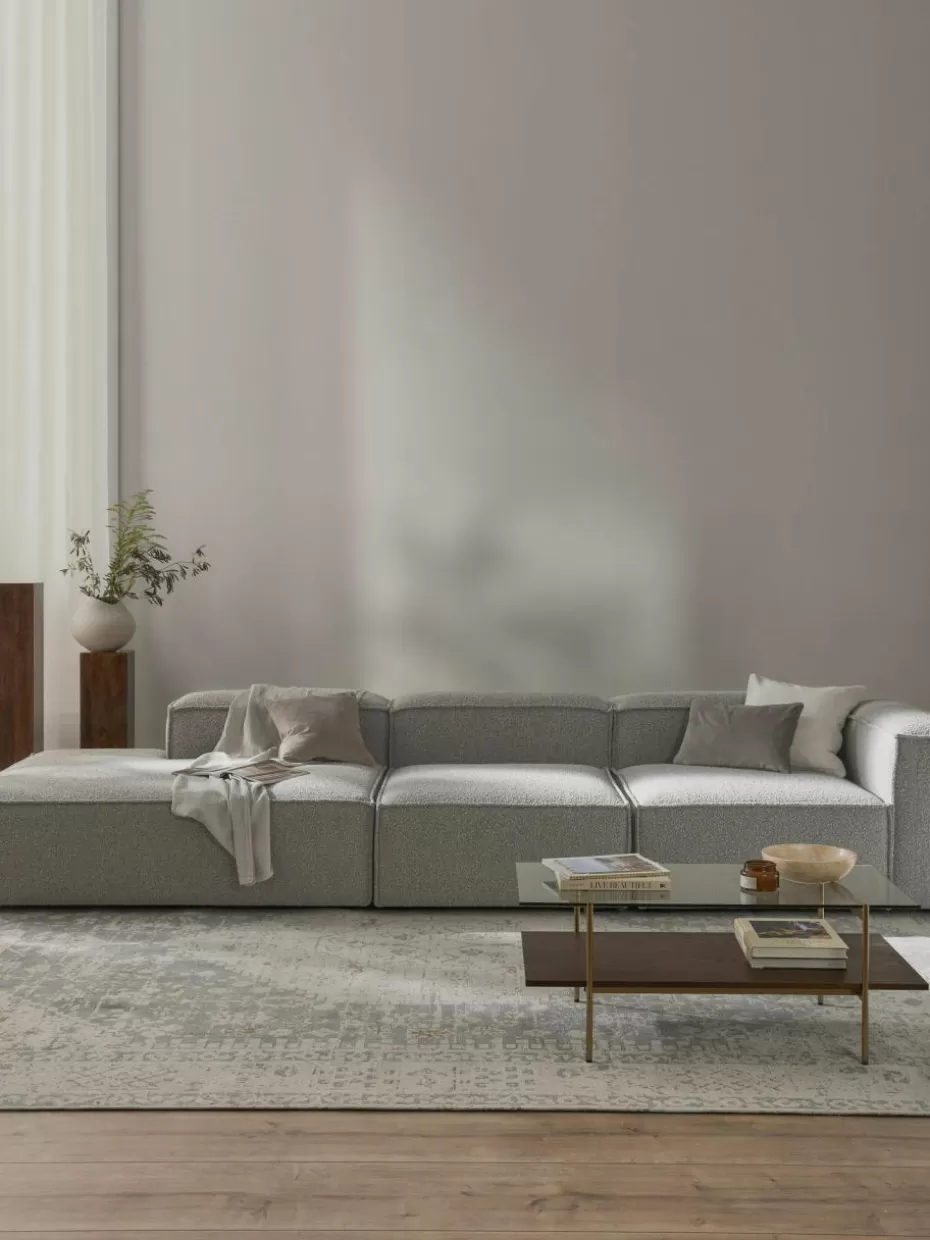Sofas | Sofaserien-Westwing Collection Modulare XL-Ottomane Lennon aus Bouclé Bouclé Taupe