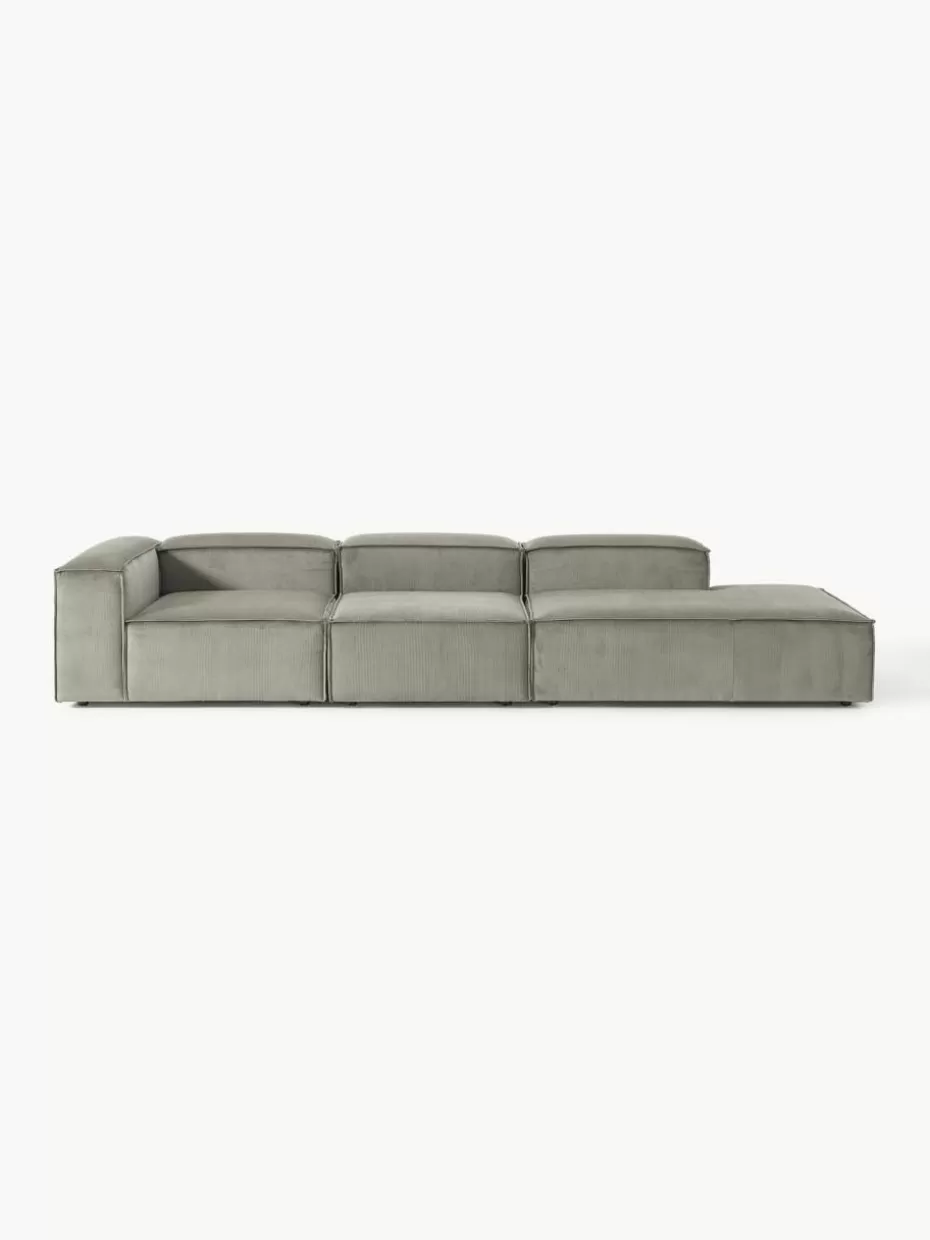 Sofas | Sofaserien-Westwing Collection Modulare XL-Ottomane Lennon aus Cord Cord Grau