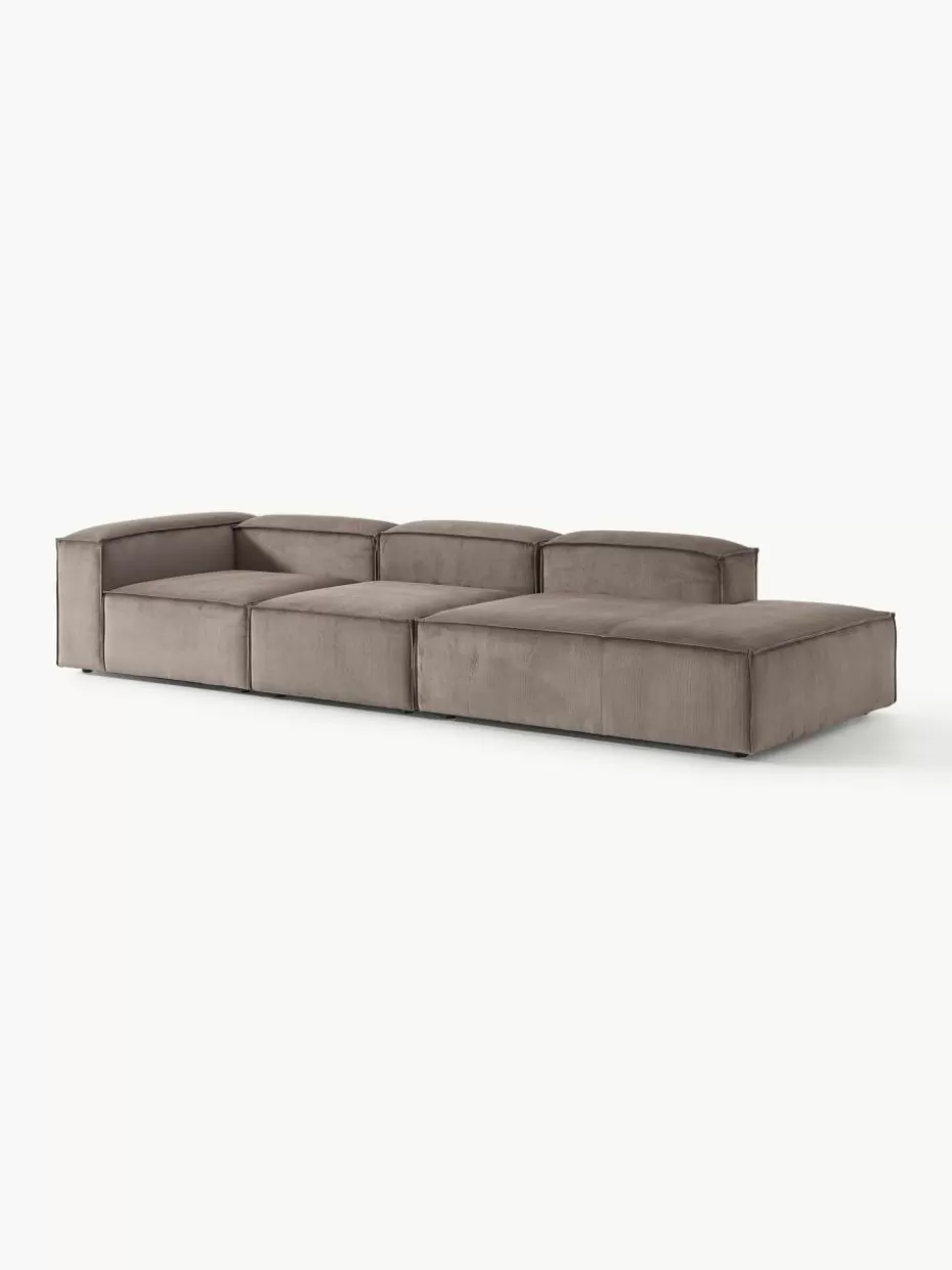 Sofas | Sofaserien-Westwing Collection Modulare XL-Ottomane Lennon aus Cord Cord Taupe