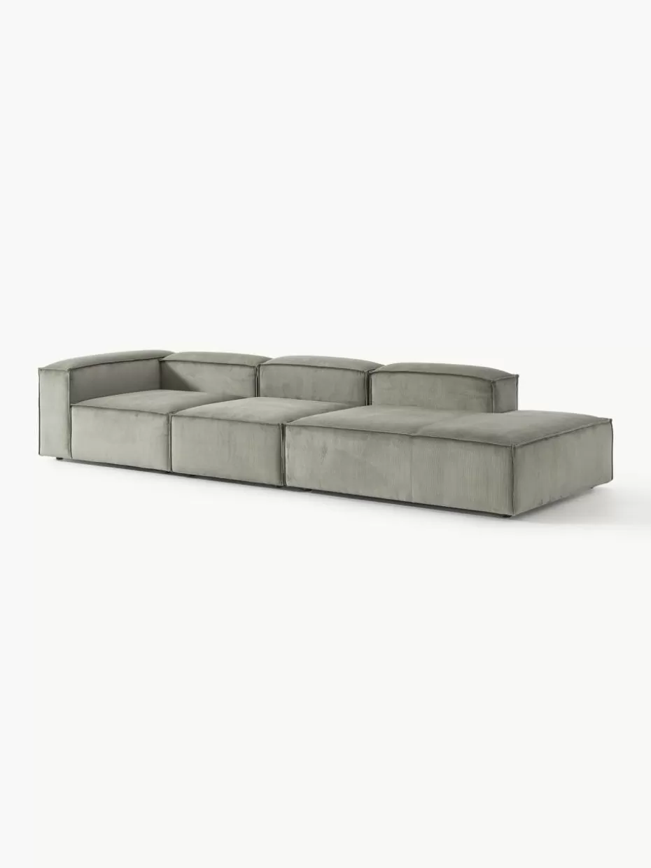 Sofas | Sofaserien-Westwing Collection Modulare XL-Ottomane Lennon aus Cord Cord Grau