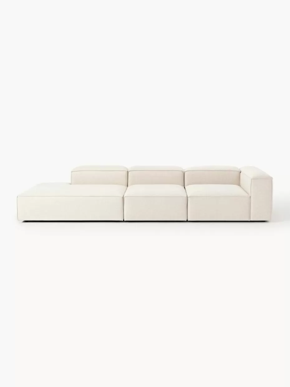 Sofaserien-Westwing Collection Modulare XL-Ottomane Lennon aus Leinen-Mix Leinen-Mix Beige