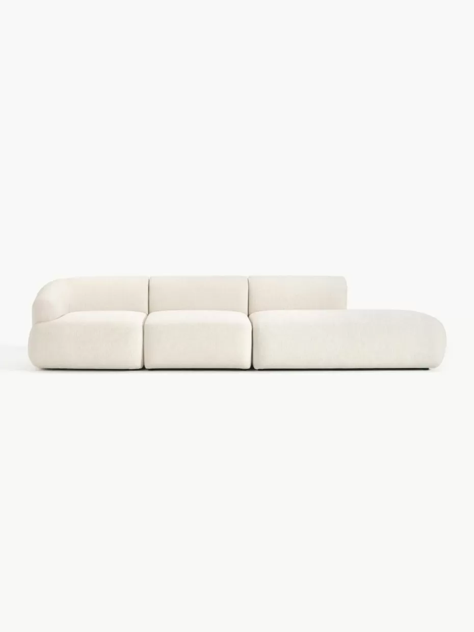 Sofas | Sofaserien-Westwing Collection Modulare XL-Ottomane Sofia Webstoff Cremeweiß