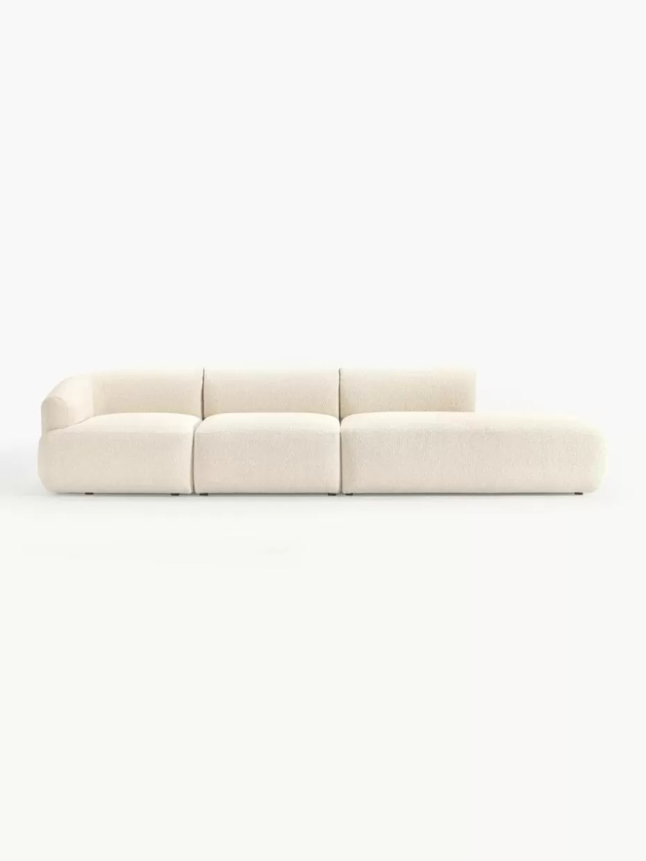 Sofas | Sofaserien-Westwing Collection Modulare XL-Ottomane Sofia aus Bouclé Bouclé Off White