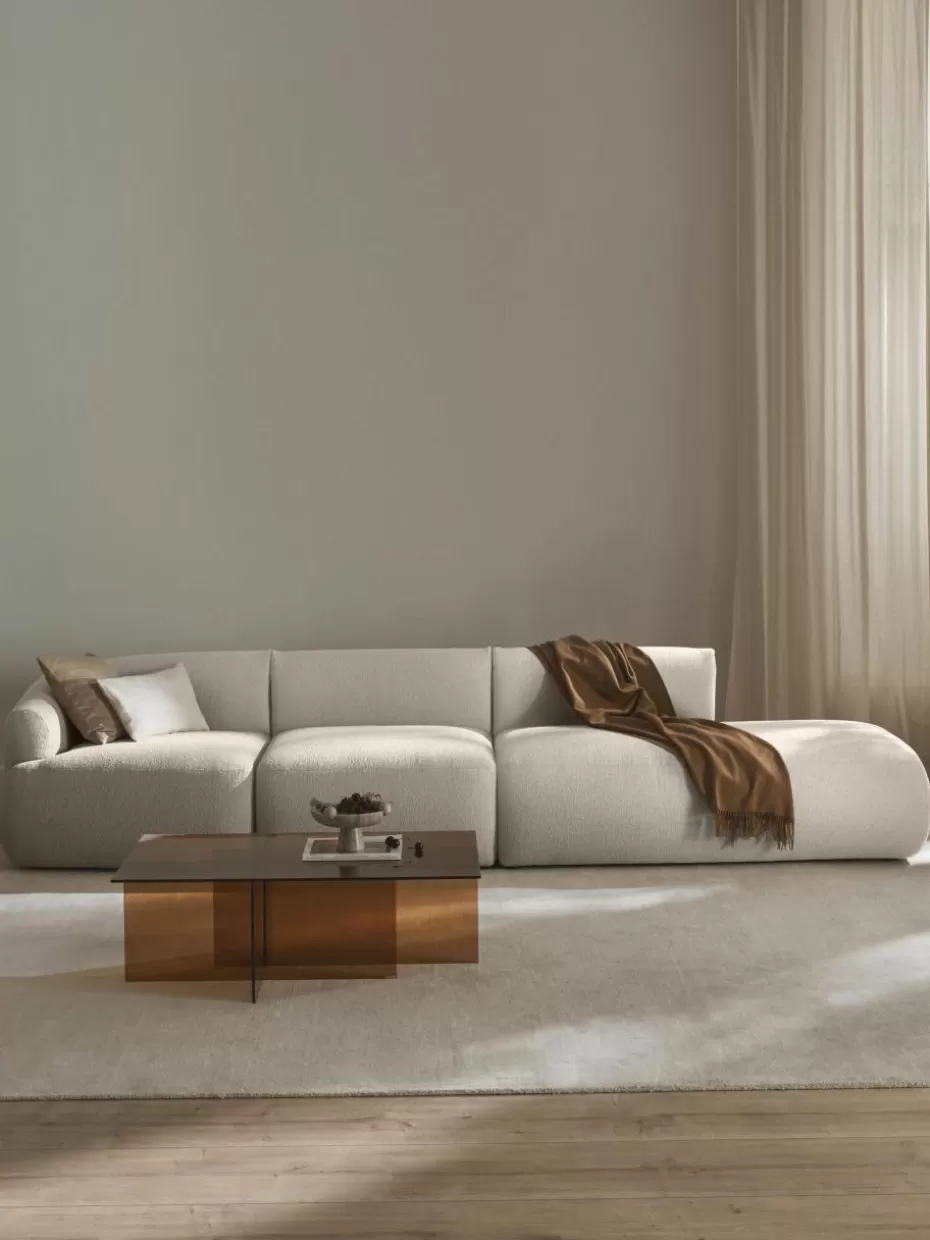 Sofas | Sofaserien-Westwing Collection Modulare XL-Ottomane Sofia aus Bouclé Bouclé Off White