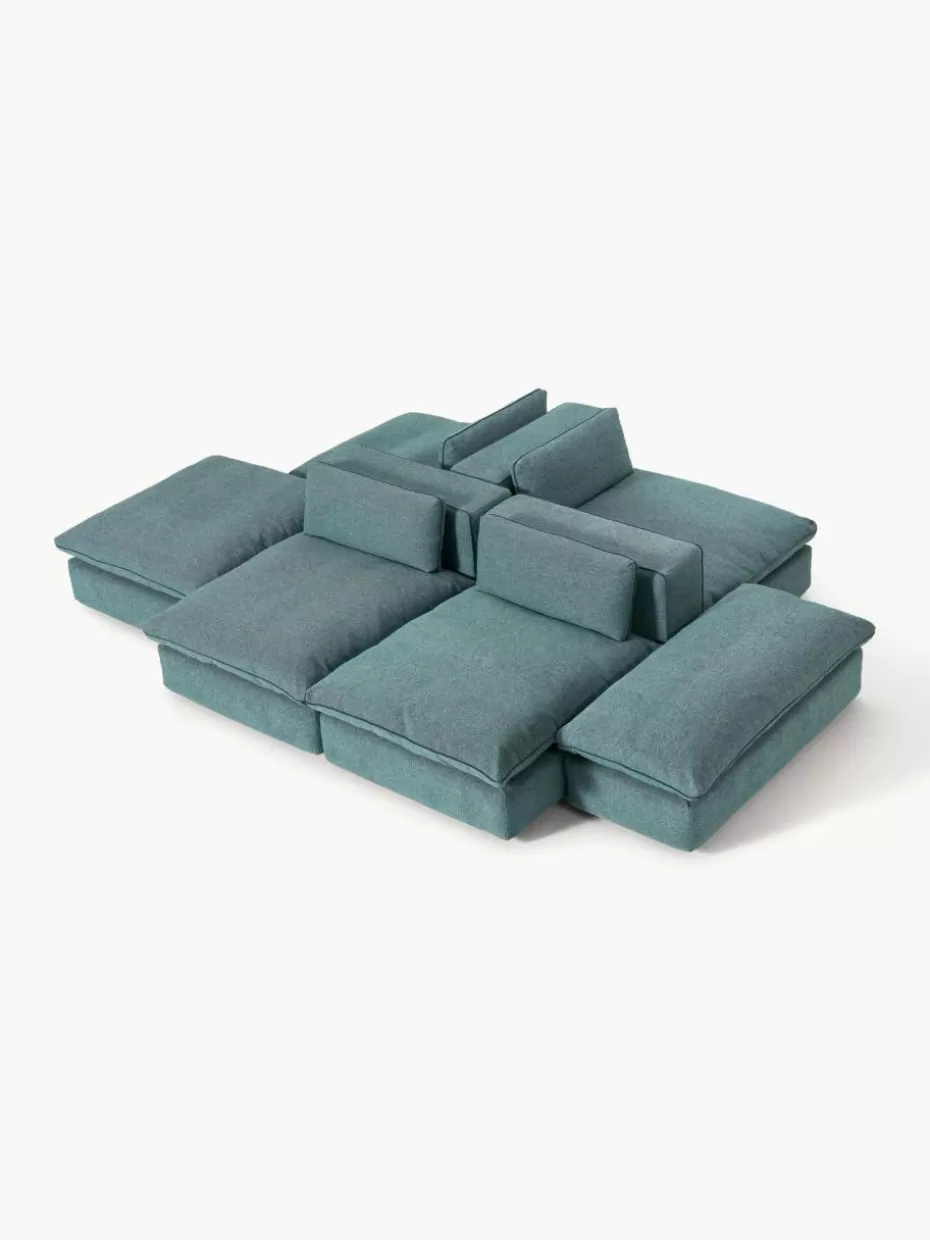 Sofas | Sofaserien-Westwing Collection Modulare XL-Wohnlandschaft Felix Webstoff Türkisgrün