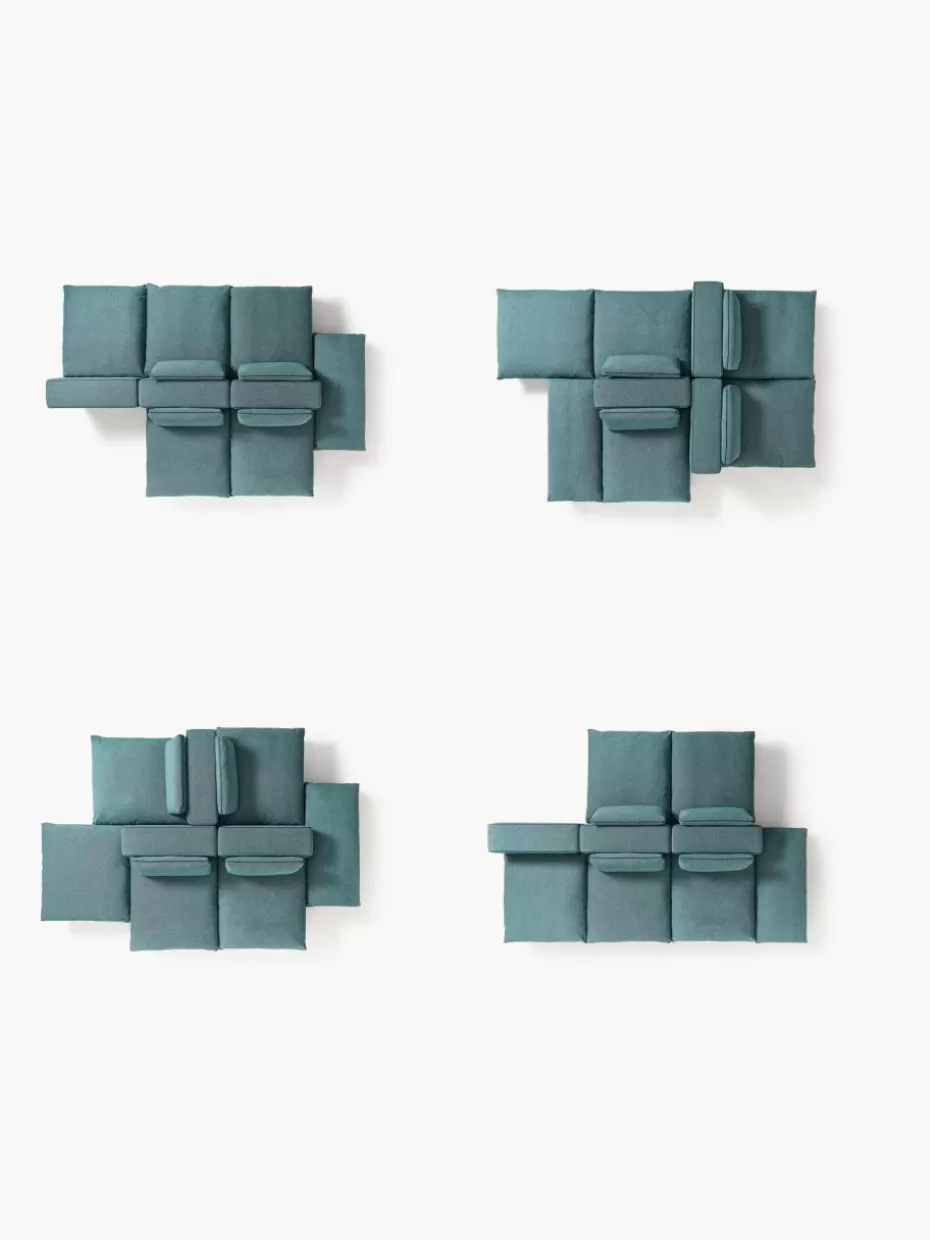 Sofas | Sofaserien-Westwing Collection Modulare XL-Wohnlandschaft Felix Webstoff Türkisgrün