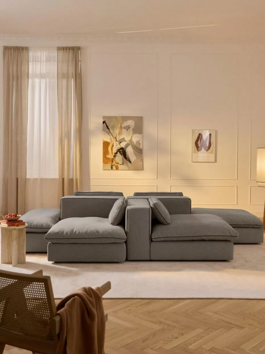 Sofas-Westwing Collection Modulare XL-Wohnlandschaft Felix Webstoff Dunkelgrau