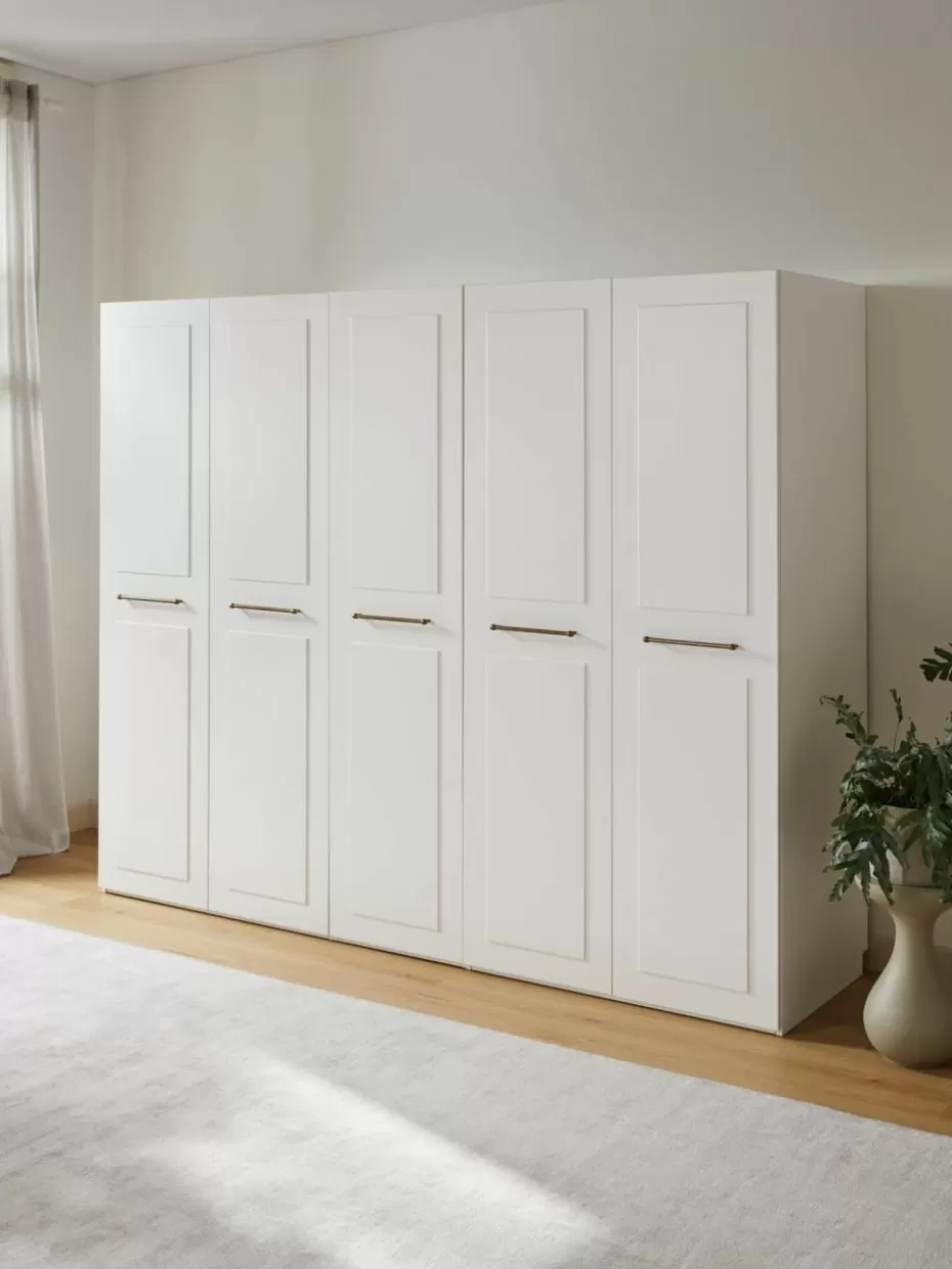 Kleiderschränke-Westwing Collection Modularer Drehtürenschrank Charlotte, 250 cm Breite, mehrere Varianten Weiß
