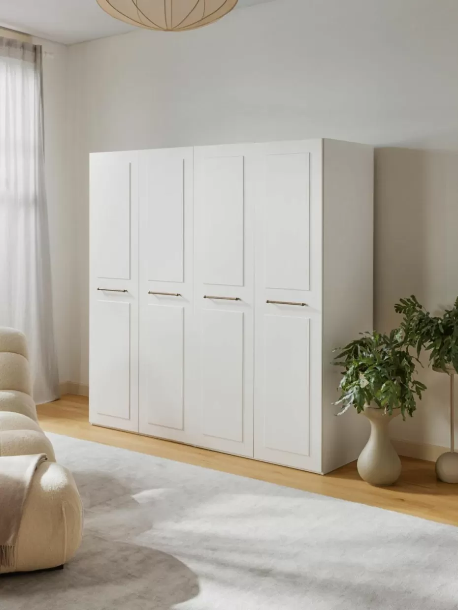 Kleiderschränke-Westwing Collection Modularer Drehtürenschrank Charlotte, 200 cm Breite, mehrere Varianten Weiß