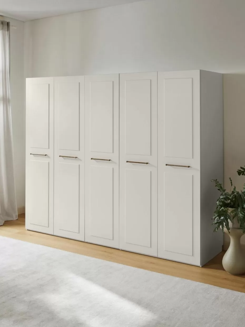 Kleiderschränke-Westwing Collection Modularer Drehtürenschrank Charlotte, 250 cm Breite, mehrere Varianten Beige