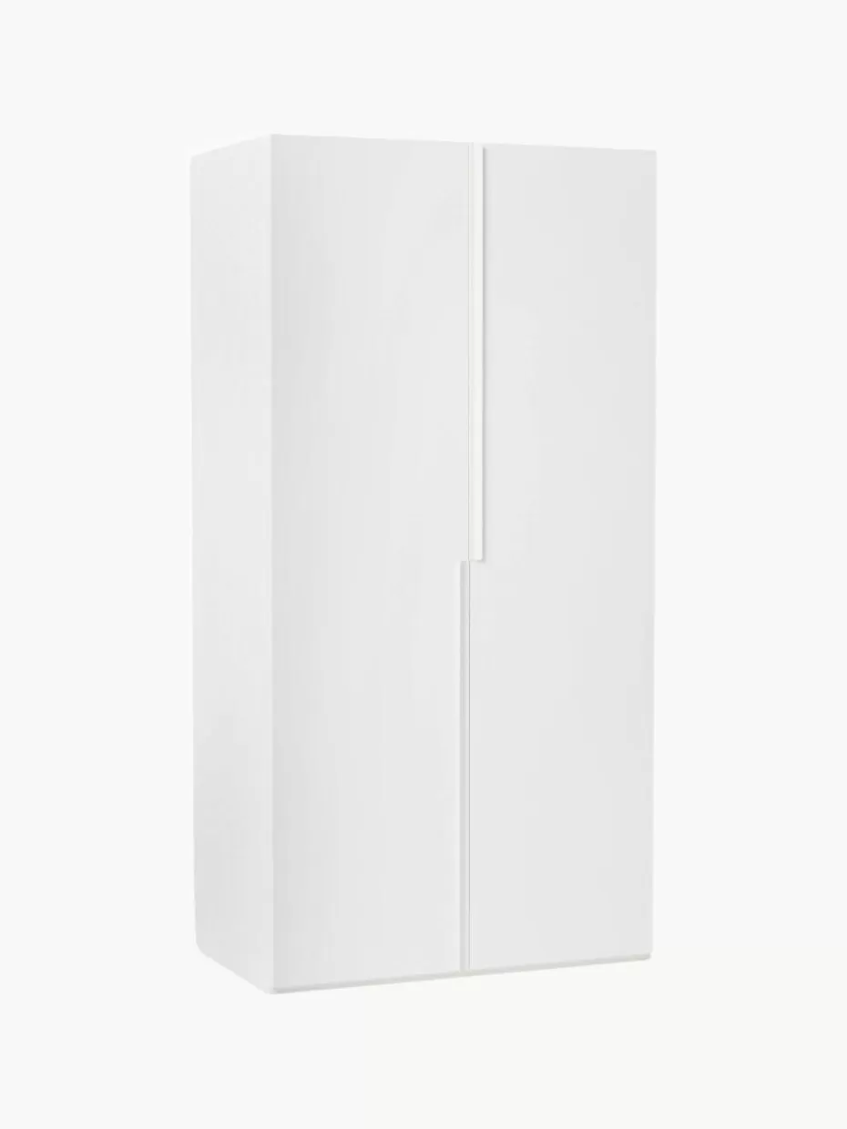 Kleiderschränke-Westwing Collection Modularer Drehtürenschrank Leon, 100 cm Breite, mehrere Varianten Weiß
