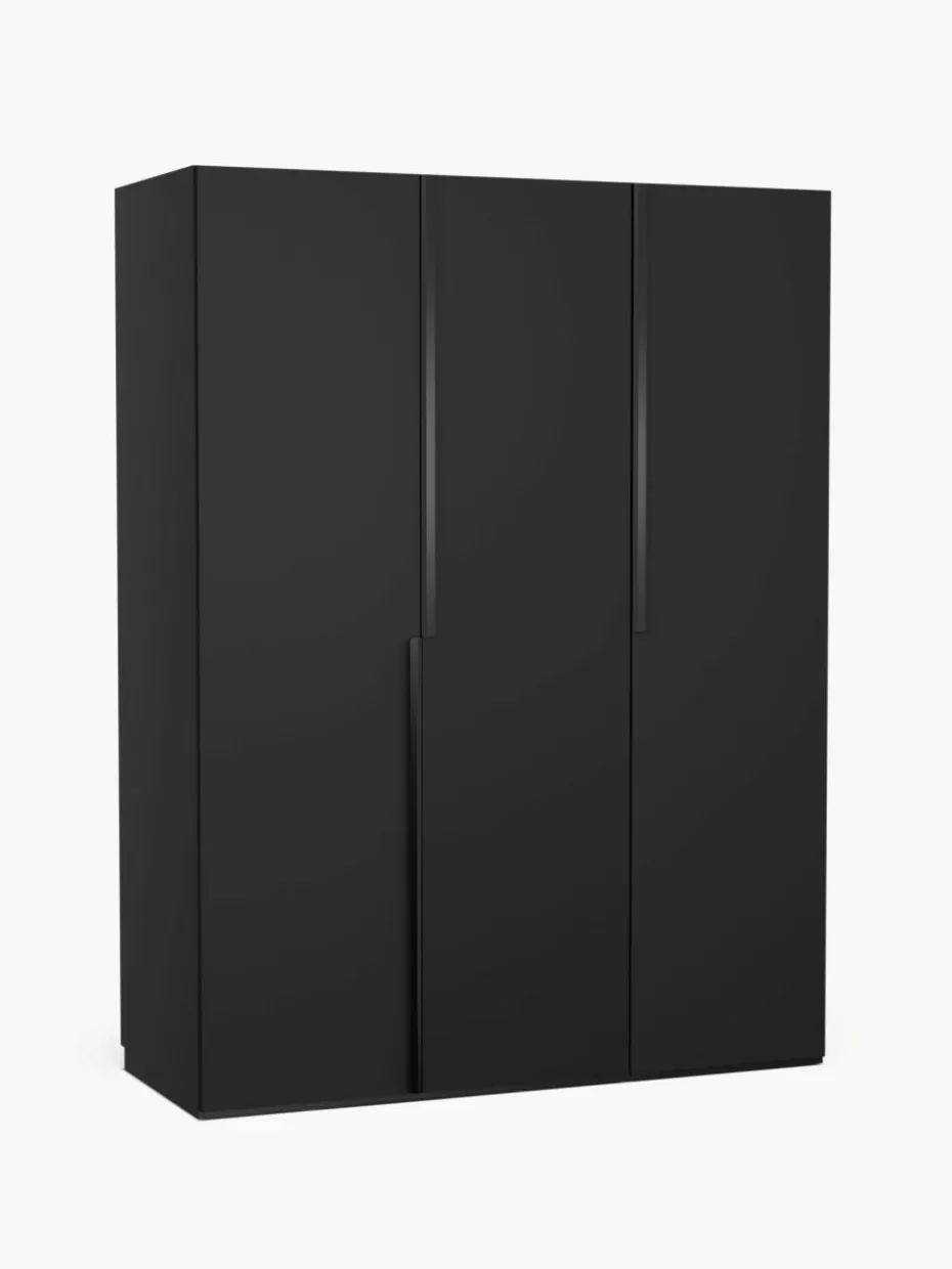 Kleiderschränke-Westwing Collection Modularer Drehtürenschrank Leon, 150 cm Breite, mehrere Varianten Schwarz