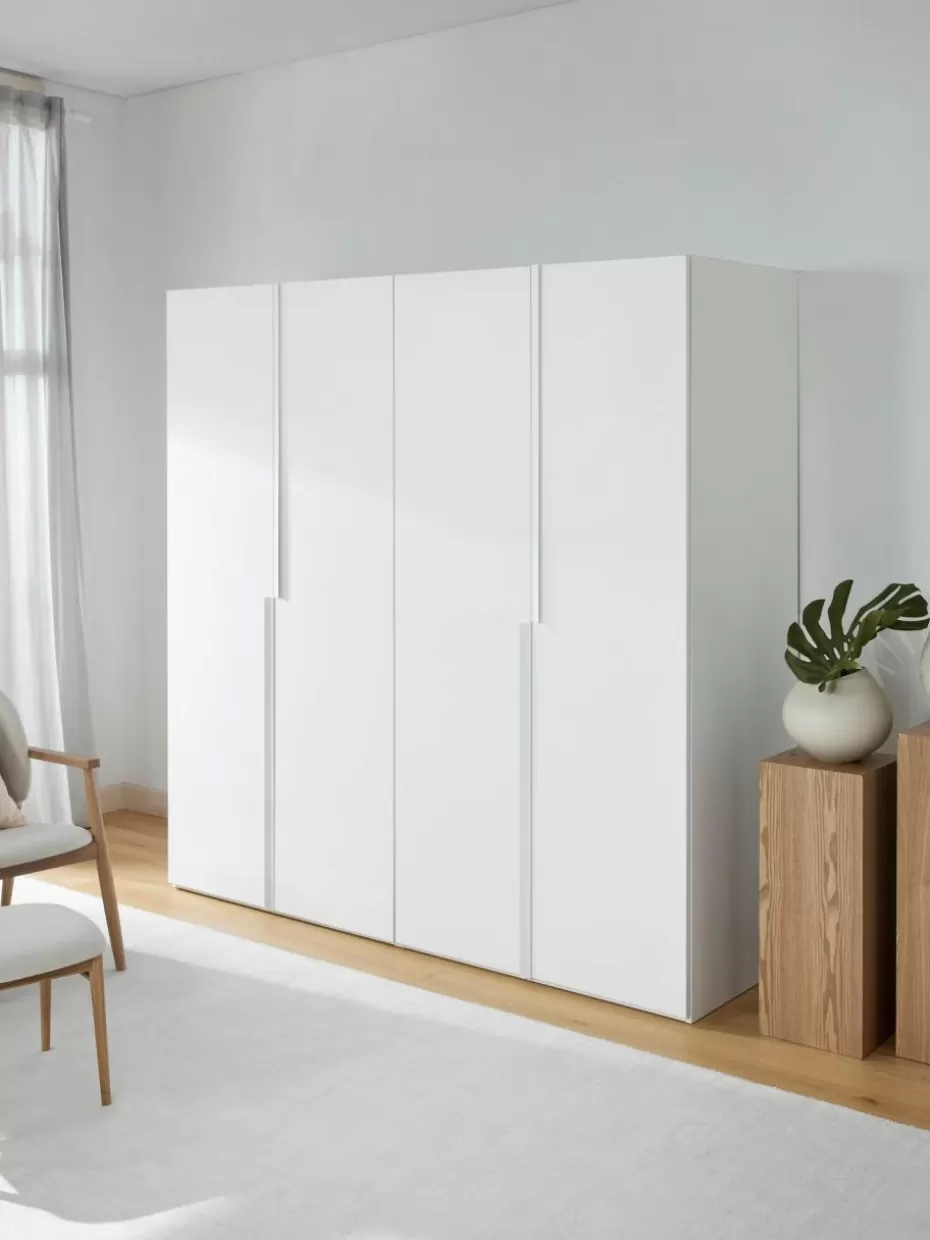Kleiderschränke-Westwing Collection Modularer Drehtürenschrank Leon, 200 cm Breite, mehrere Varianten Weiß