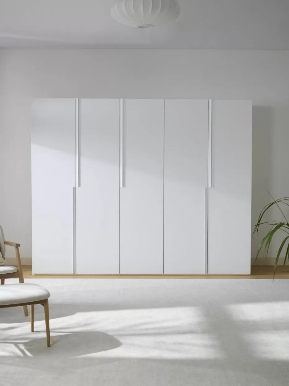 Kleiderschränke-Westwing Collection Modularer Drehtürenschrank Leon, 250 cm Breite, mehrere Varianten Weiß