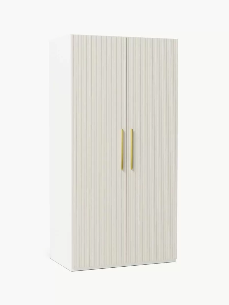 Kleiderschränke-Westwing Collection Modularer Drehtürenschrank Simone, 100 cm Breite, mehrere Varianten Holz, Hellbeige