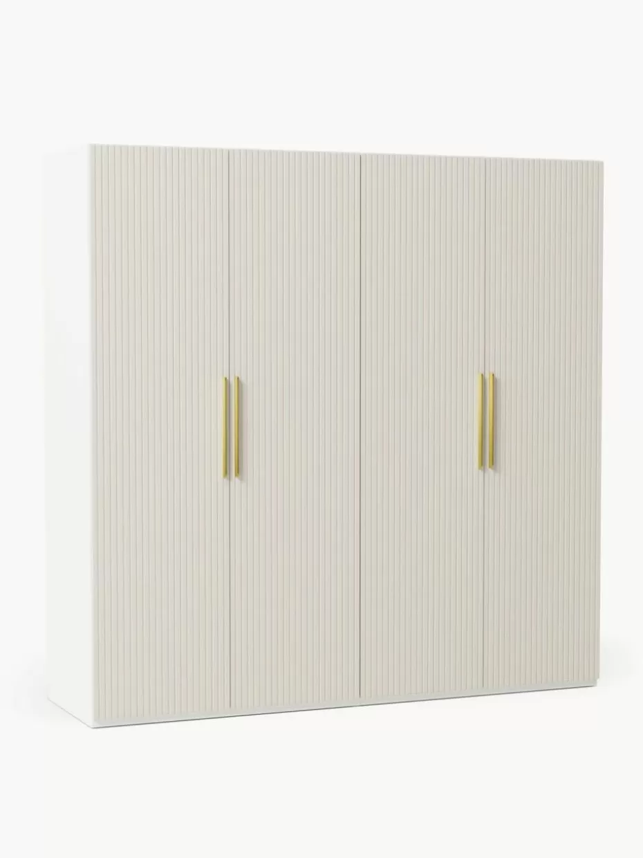 Kleiderschränke-Westwing Collection Modularer Drehtürenschrank Simone, 200 cm Breite, mehrere Varianten Holz, Hellbeige