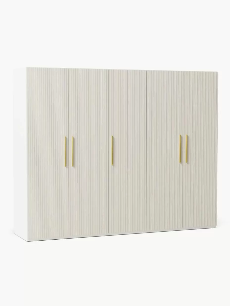 Kleiderschränke-Westwing Collection Modularer Drehtürenschrank Simone, 250 cm Breite, mehrere Varianten Holz, Hellbeige