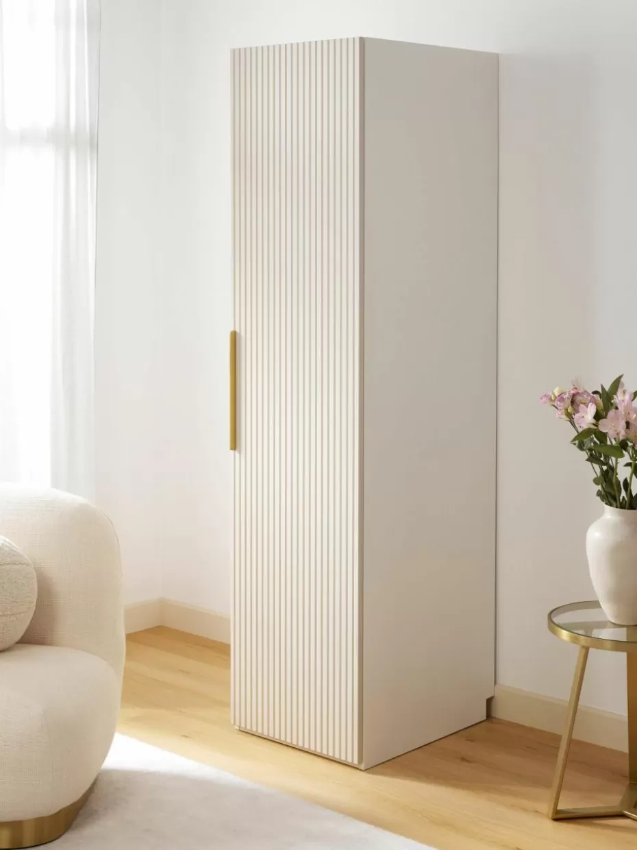 Kleiderschränke-Westwing Collection Modularer Drehtürenschrank Simone, 50 cm Breite, mehrere Varianten Holz, Hellbeige