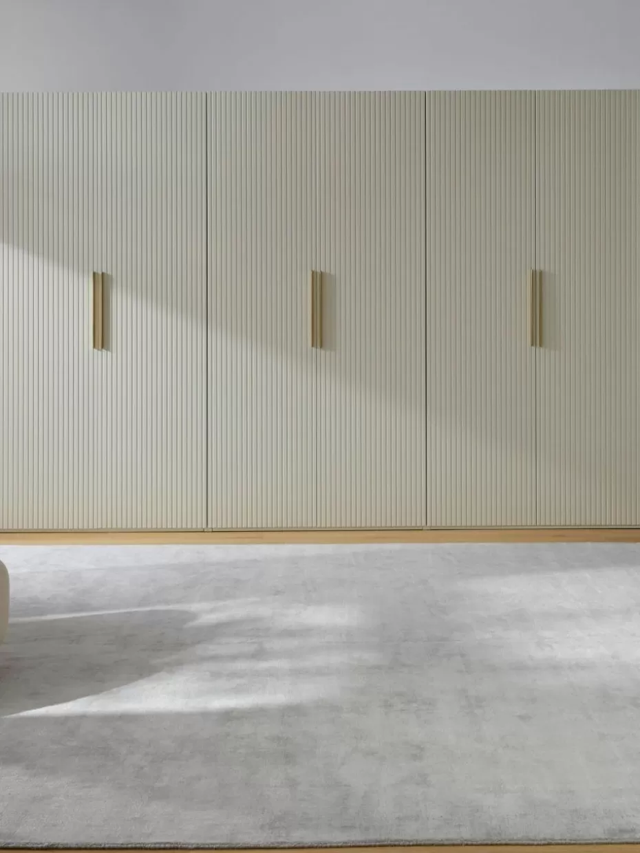Kleiderschränke-Westwing Collection Modularer Drehtürenschrank Simone, 300 cm Breite, mehrere Varianten Holz, Hellbeige