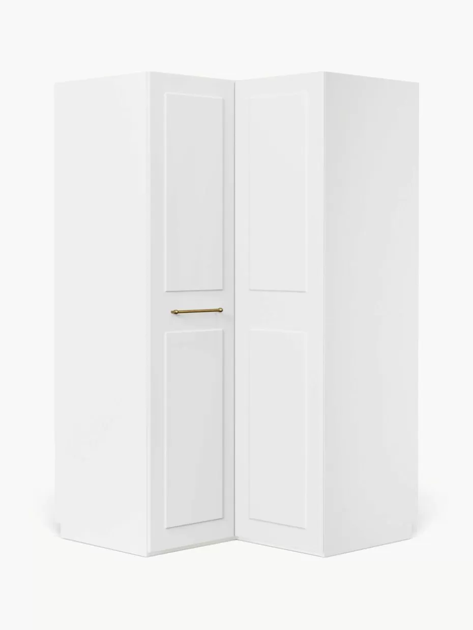 Kleiderschränke-Westwing Collection Modularer Eck-Kleiderschrank Charlotte, 115 cm Breite Weiß