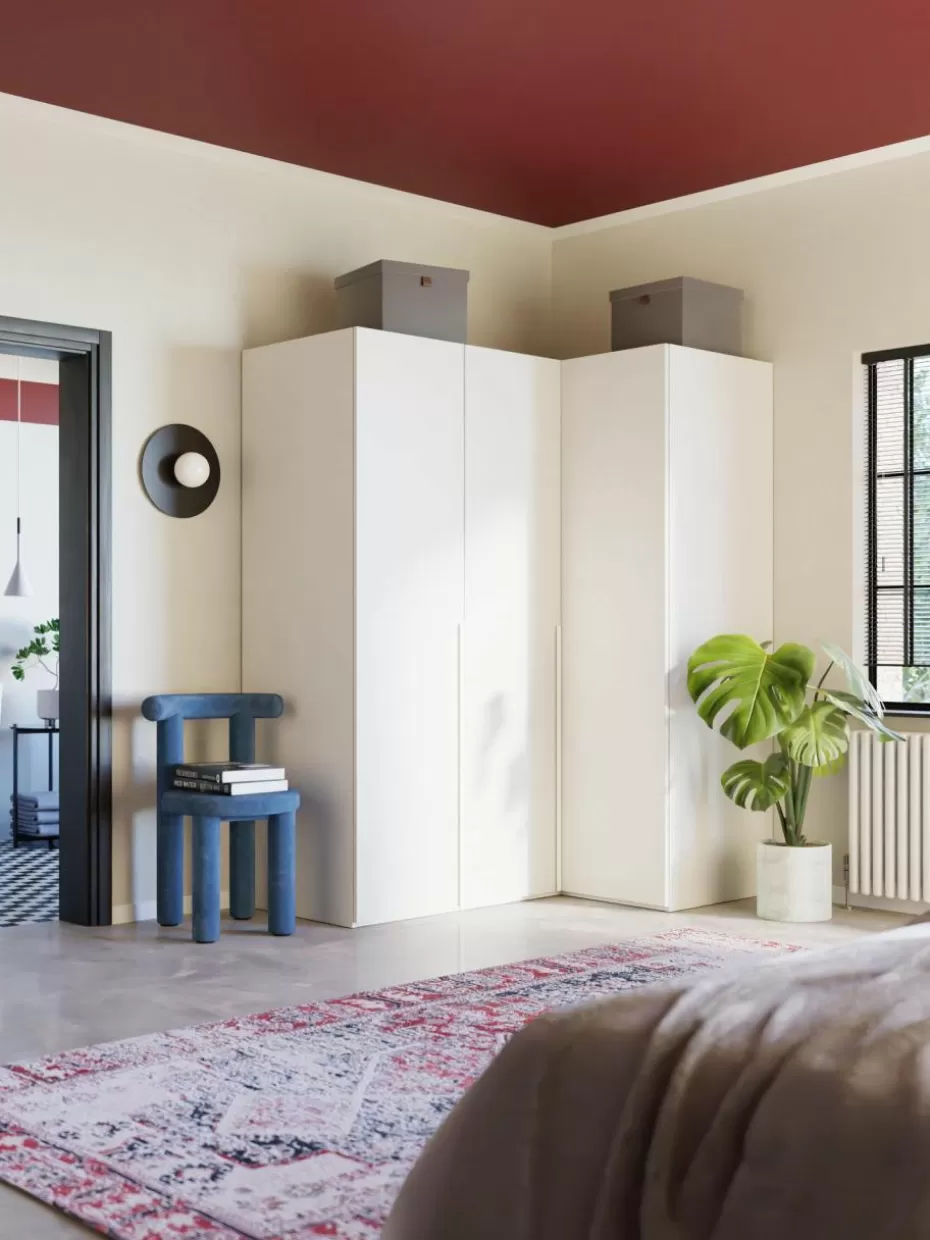 Kleiderschränke-Westwing Collection Modularer Eck-Kleiderschrank Leon, 165 cm Breite, mehrere Varianten Weiß