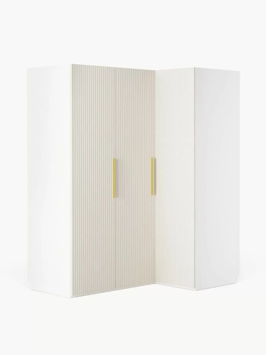 Kleiderschränke-Westwing Collection Modularer Eck-Kleiderschrank Simone, 165 cm Breite, mehrere Varianten Holz, Beige