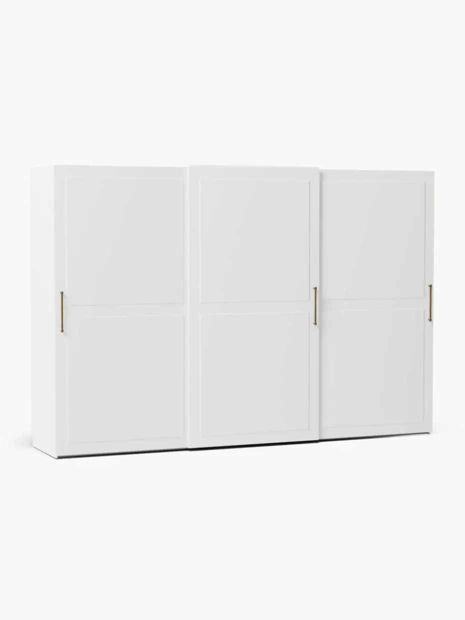Kleiderschränke-Westwing Collection Modularer Schwebetürenschrank Charlotte, 300 cm Breite, mehrere Varianten Weiß