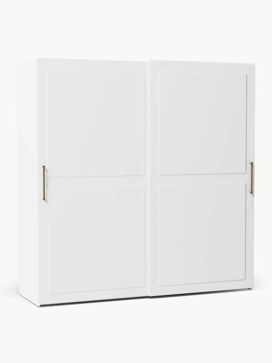 Kleiderschränke-Westwing Collection Modularer Schwebetürenschrank Charlotte, 200 cm Breite, mehrere Varianten Weiß