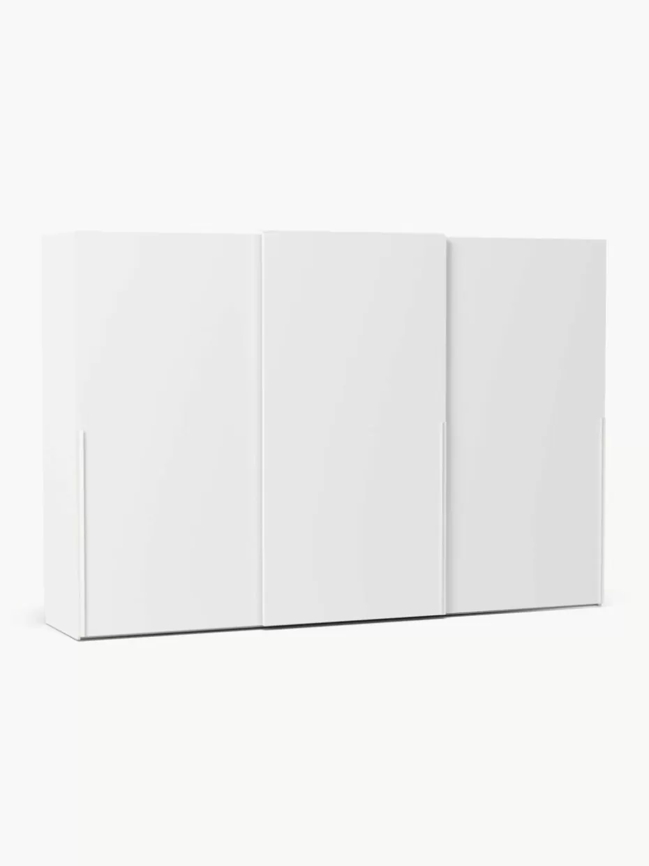 Kleiderschränke-Westwing Collection Modularer Schwebetürenschrank Leon, 300 cm Breite, mehrere Varianten Weiß