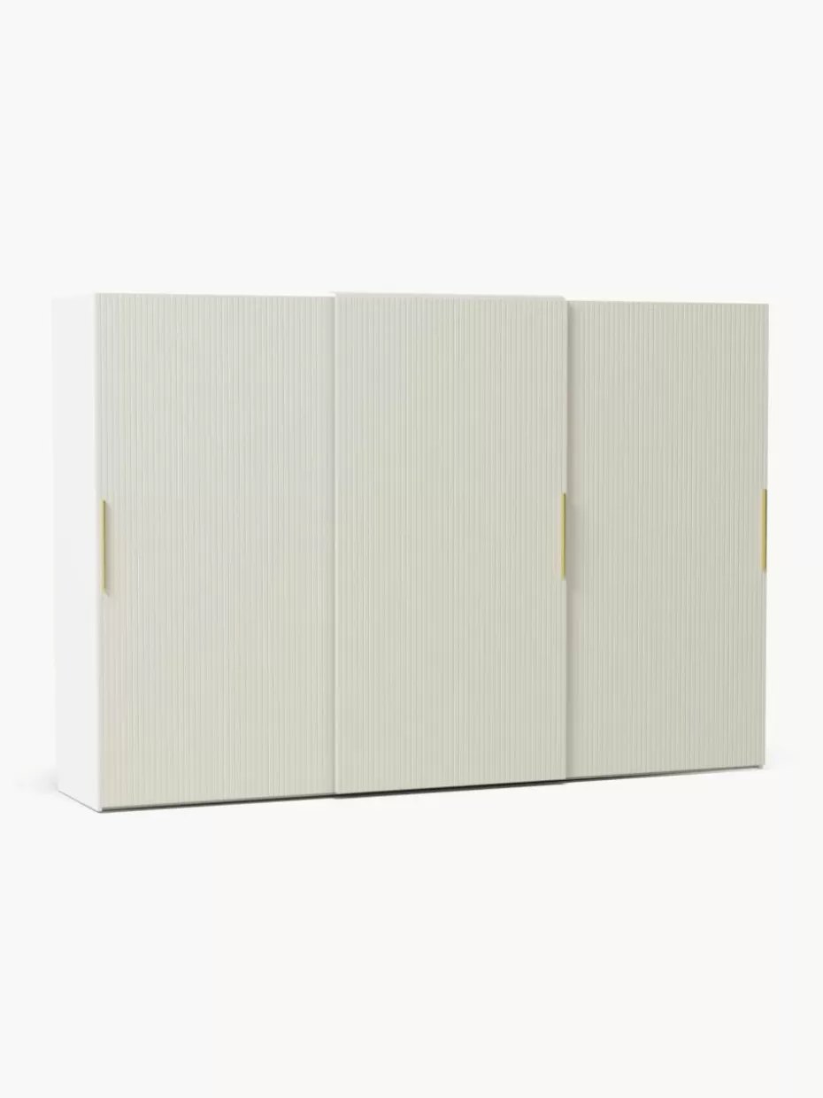 Kleiderschränke-Westwing Collection Modularer Schwebetürenschrank Simone, 300 cm Breite, mehrere Varianten Holz, Hellbeige