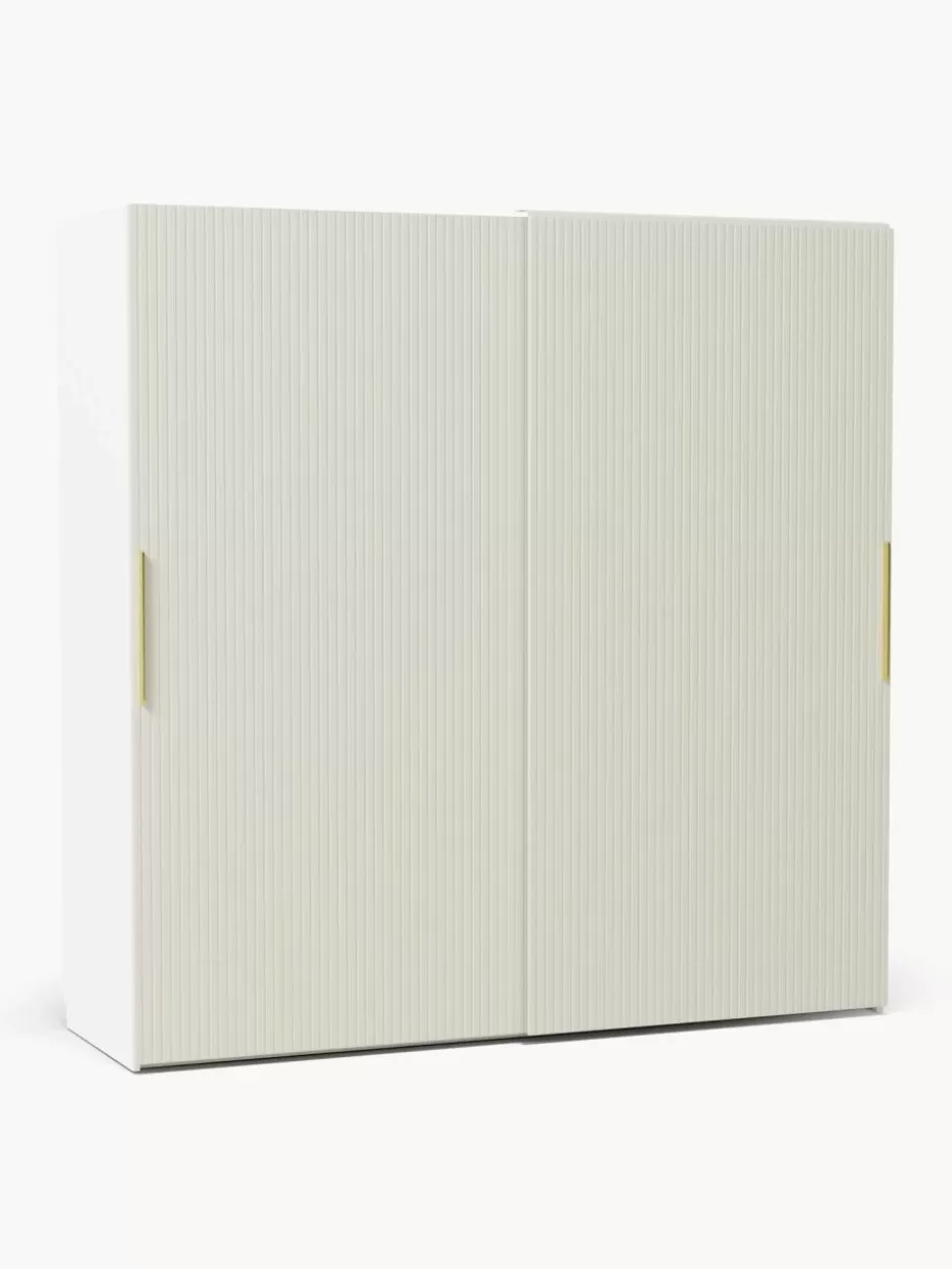 Kleiderschränke-Westwing Collection Modularer Schwebetürenschrank Simone, 200 cm Breite, mehrere Varianten Holz, Hellbeige