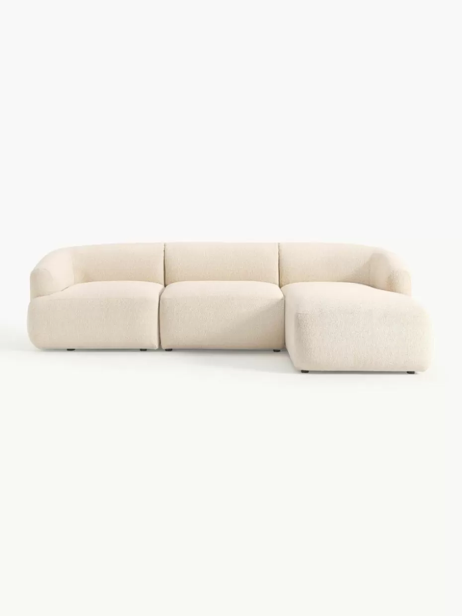 Sofas | Sofaserien-Westwing Collection Modulares Bouclé-Ecksofa Sofia (3-Sitzer) Bouclé Hellbeige