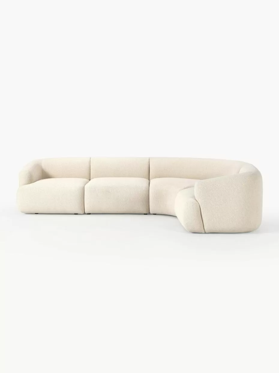 Sofas | Sofaserien-Westwing Collection Modulares Bouclé-Ecksofa Sofia (4-Sitzer) Bouclé Off White