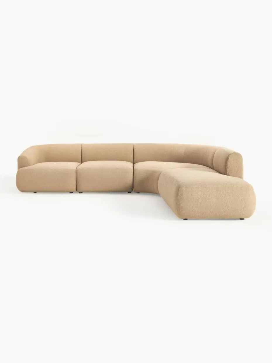Sofas | Sofaserien-Westwing Collection Modulares Bouclé-Ecksofa Sofia (4-Sitzer) Bouclé Beige
