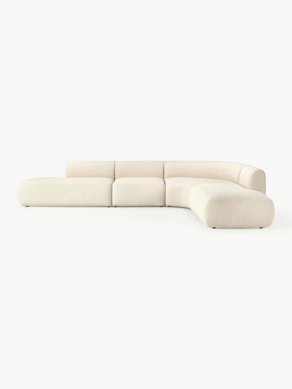 Sofas | Sofaserien-Westwing Collection Modulares Bouclé-Ecksofa Sofia (4-Sitzer) Bouclé Off White