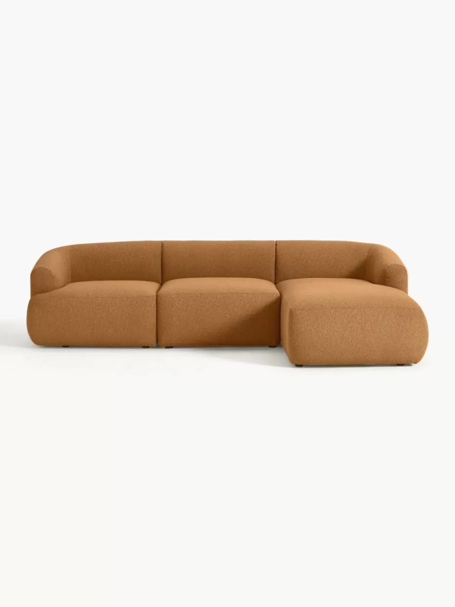 Sofas | Sofaserien-Westwing Collection Modulares Bouclé-Ecksofa Sofia (3-Sitzer) Bouclé Hellbraun