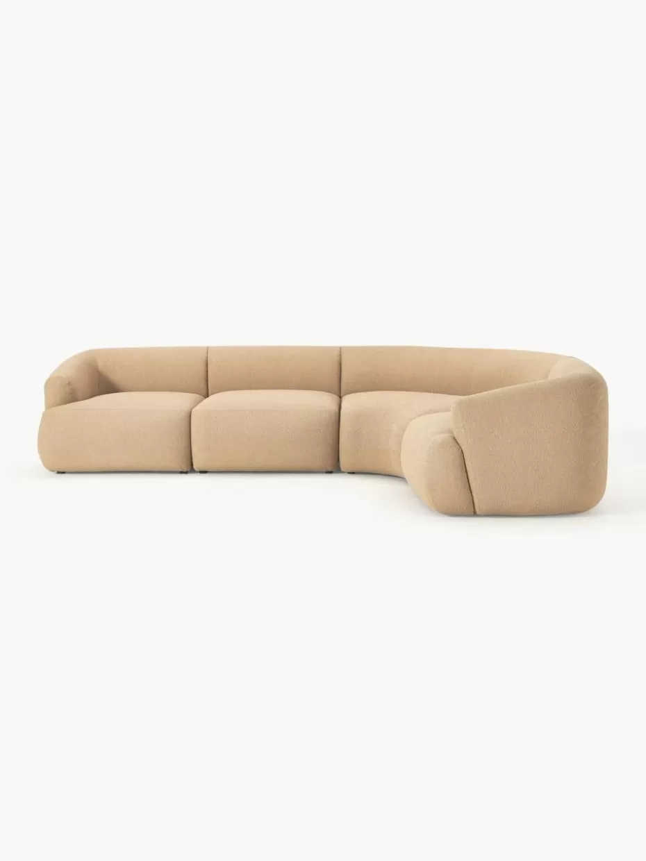 Sofas | Sofaserien-Westwing Collection Modulares Bouclé-Ecksofa Sofia (4-Sitzer) Bouclé Beige