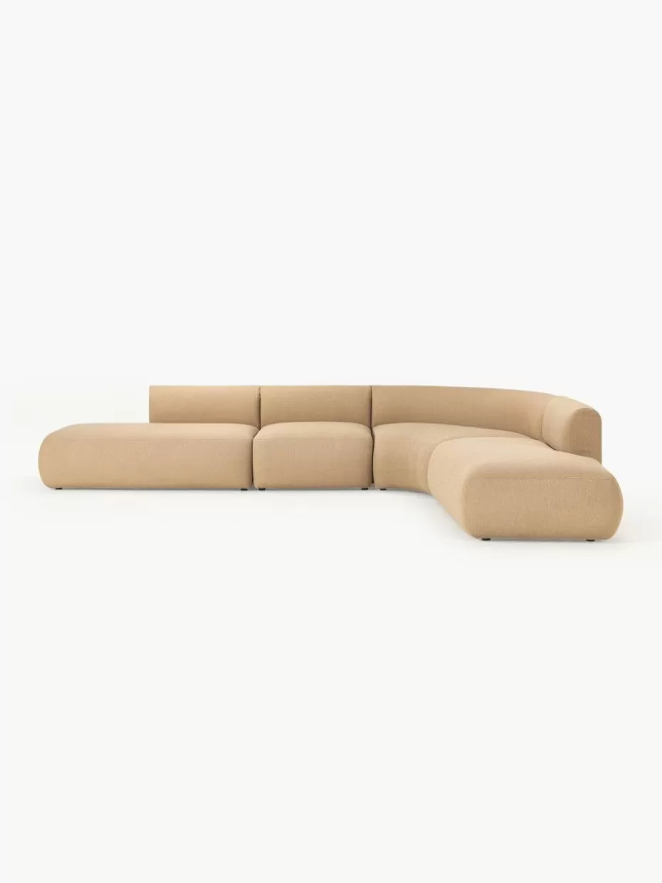 Sofas | Sofaserien-Westwing Collection Modulares Bouclé-Ecksofa Sofia (4-Sitzer) Bouclé Beige