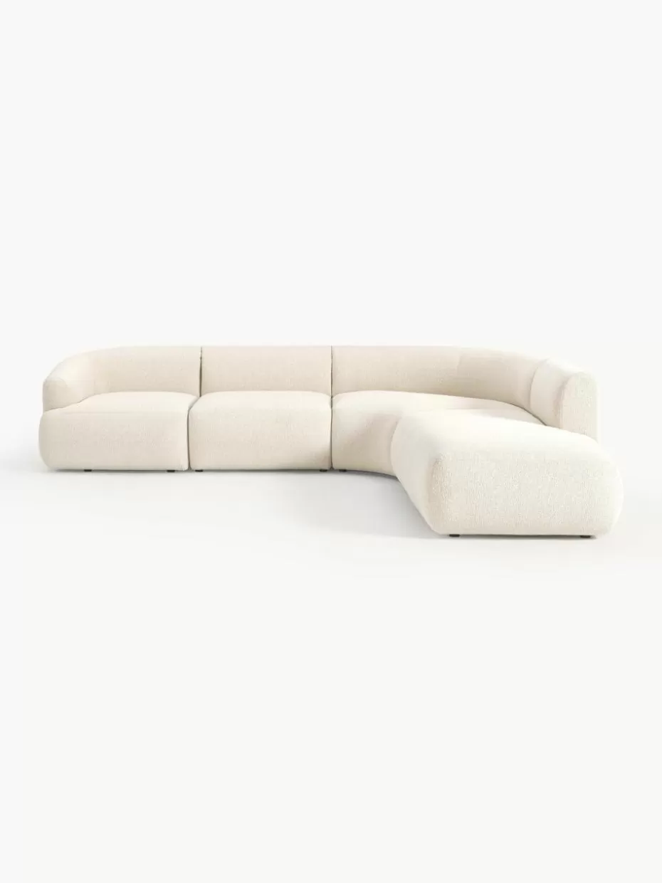 Sofas | Sofaserien-Westwing Collection Modulares Bouclé-Ecksofa Sofia (4-Sitzer) Bouclé Off White