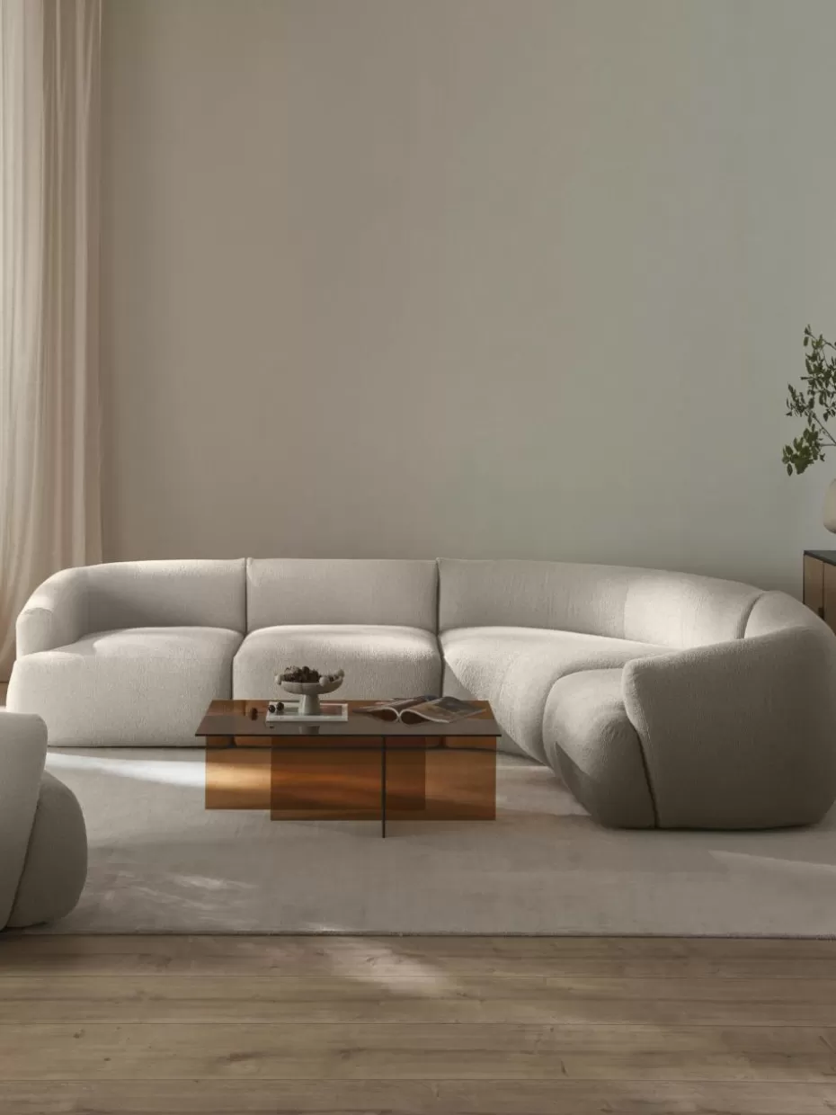 Sofas | Sofaserien-Westwing Collection Modulares Bouclé-Ecksofa Sofia (4-Sitzer) Bouclé Off White