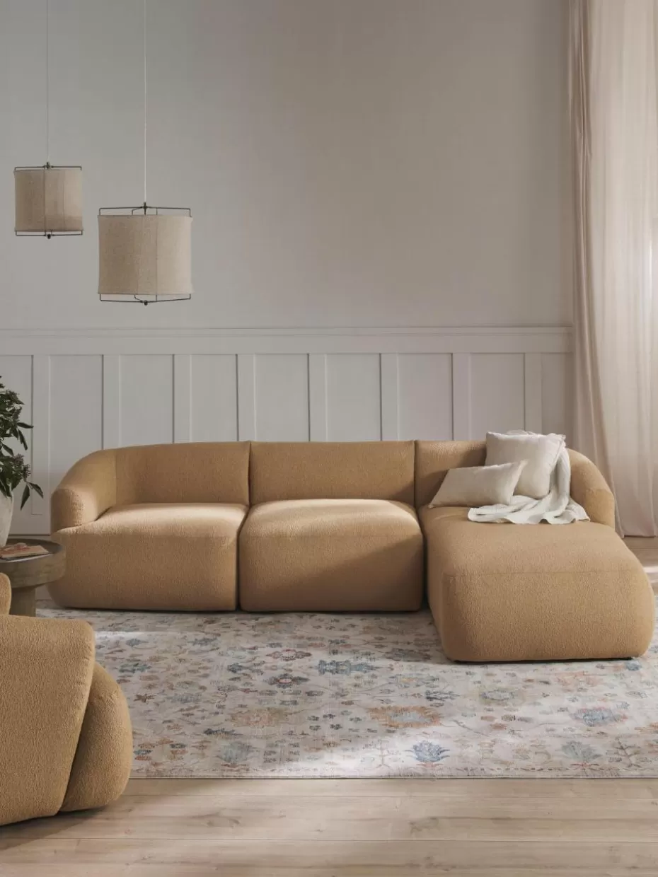 Sofas | Sofaserien-Westwing Collection Modulares Bouclé-Ecksofa Sofia (3-Sitzer) Bouclé Beige