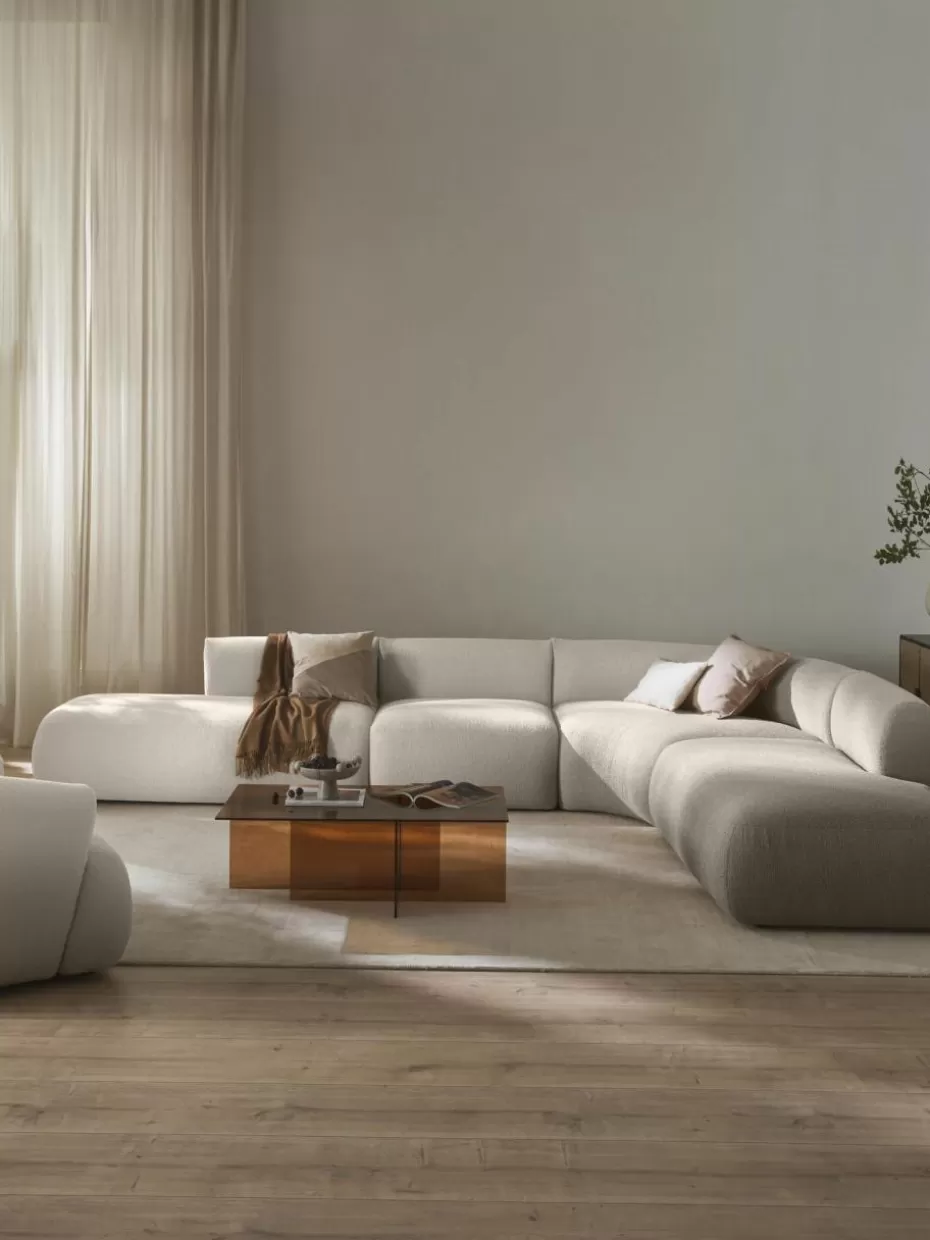 Sofas | Sofaserien-Westwing Collection Modulares Bouclé-Ecksofa Sofia (4-Sitzer) Bouclé Off White