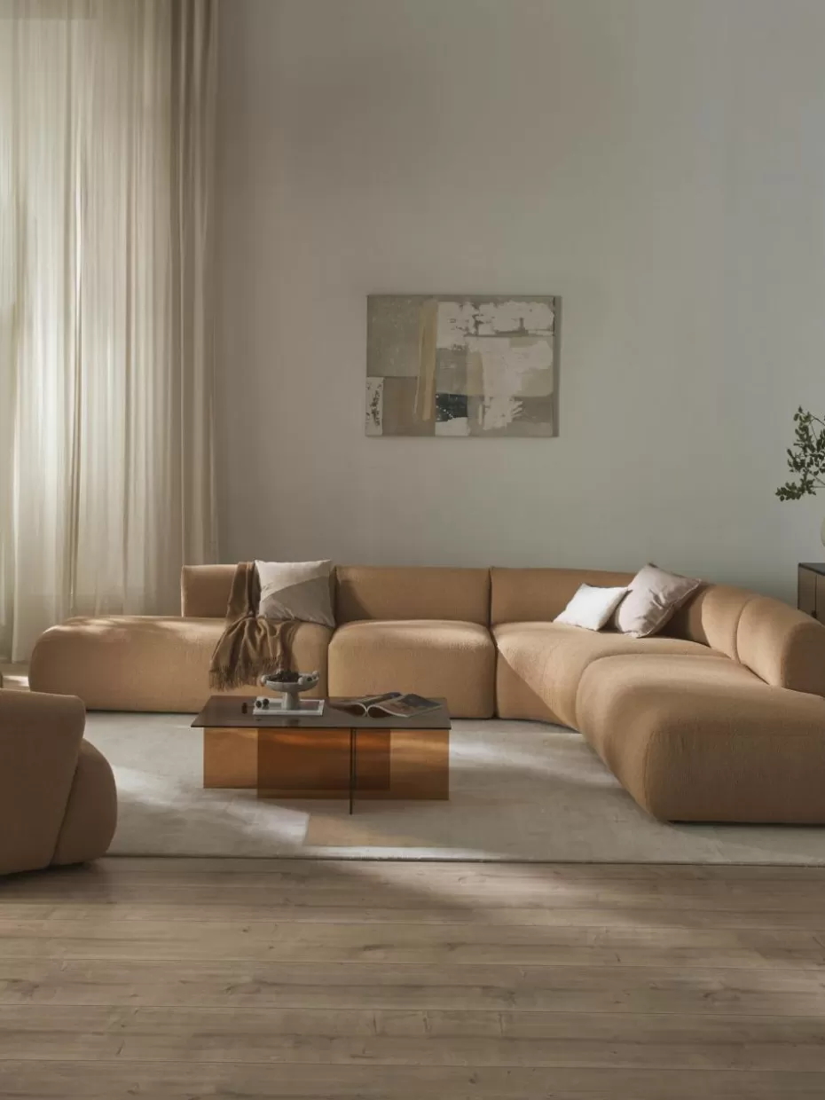 Sofas | Sofaserien-Westwing Collection Modulares Bouclé-Ecksofa Sofia (4-Sitzer) Bouclé Beige