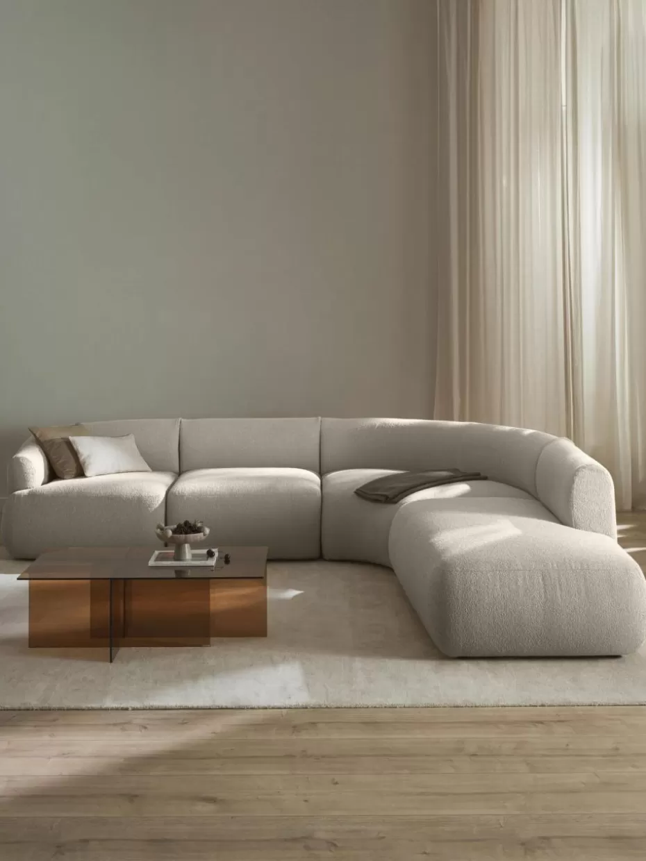 Sofas | Sofaserien-Westwing Collection Modulares Bouclé-Ecksofa Sofia (4-Sitzer) Bouclé Off White