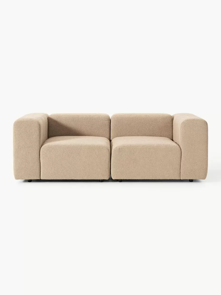 Sofaserien-Westwing Collection Modulares Bouclé-Sofa Lena (3-Sitzer) Bouclé Beige