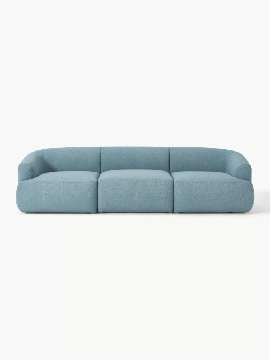Sofas | Sofaserien-Westwing Collection Modulares Bouclé-Sofa Sofia (3-Sitzer) Bouclé Blau