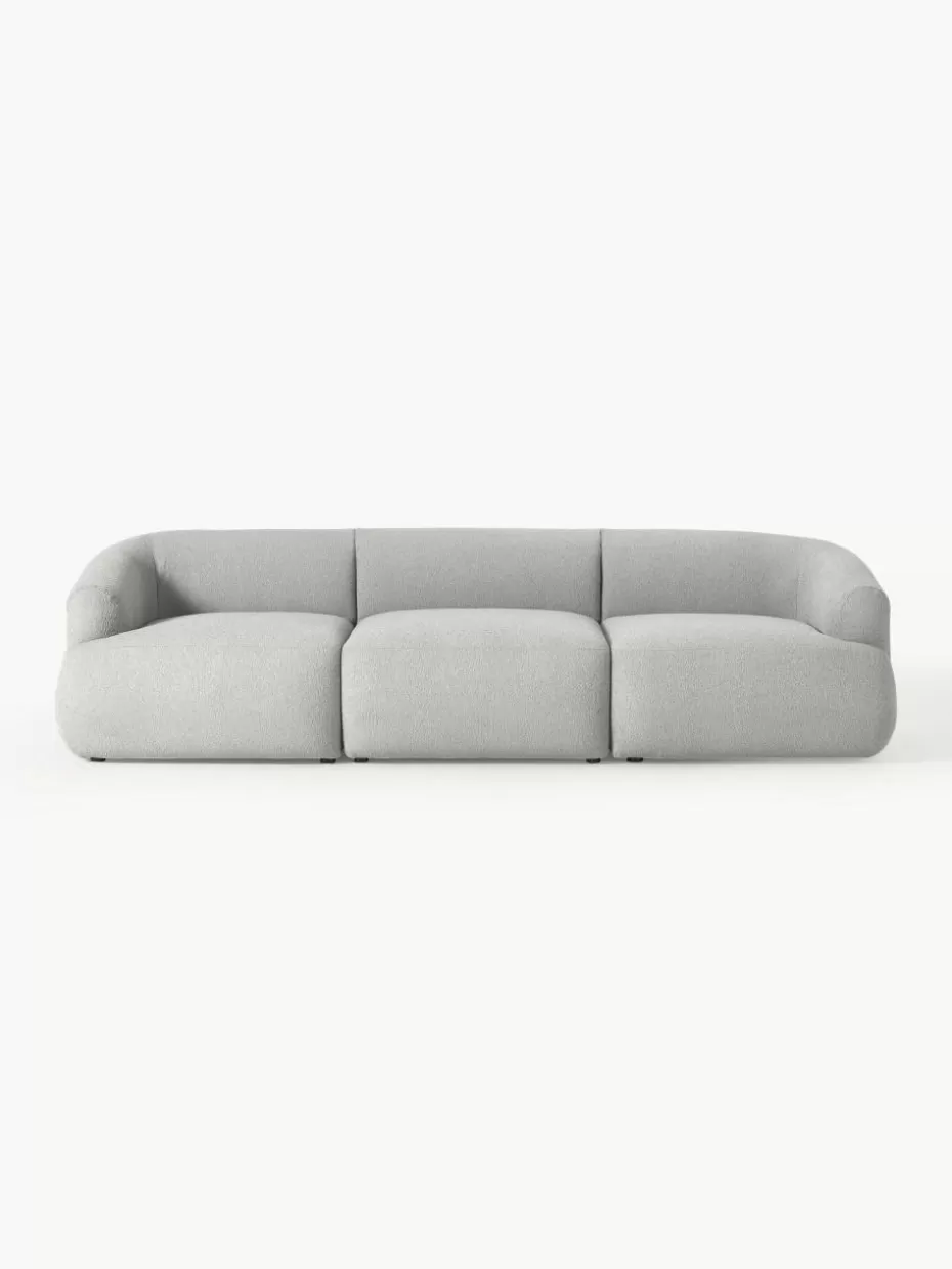 Sofas | Sofaserien-Westwing Collection Modulares Bouclé-Sofa Sofia (3-Sitzer) Bouclé Hellgrau