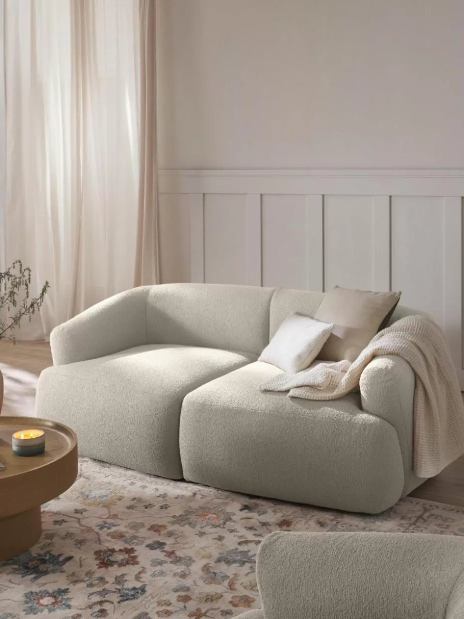 Sofas | Sofaserien-Westwing Collection Modulares Bouclé-Sofa Sofia (2-Sitzer) Bouclé Off White