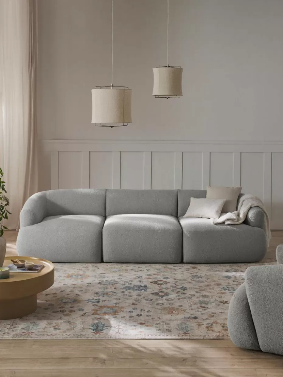 Sofas | Sofaserien-Westwing Collection Modulares Bouclé-Sofa Sofia (3-Sitzer) Bouclé Hellgrau