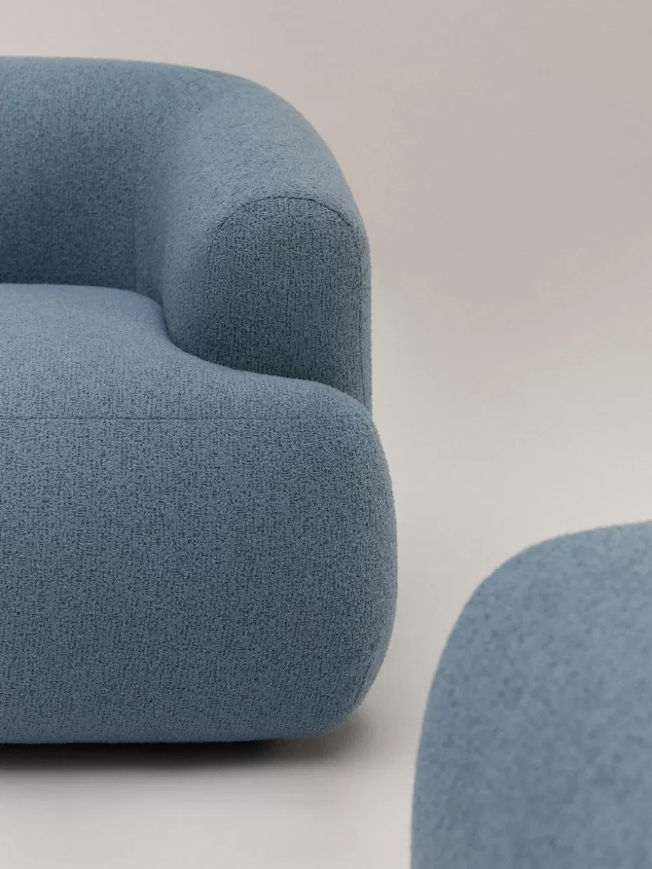 Sofas | Sofaserien-Westwing Collection Modulares Bouclé-Sofa Sofia (2-Sitzer) Bouclé Blau